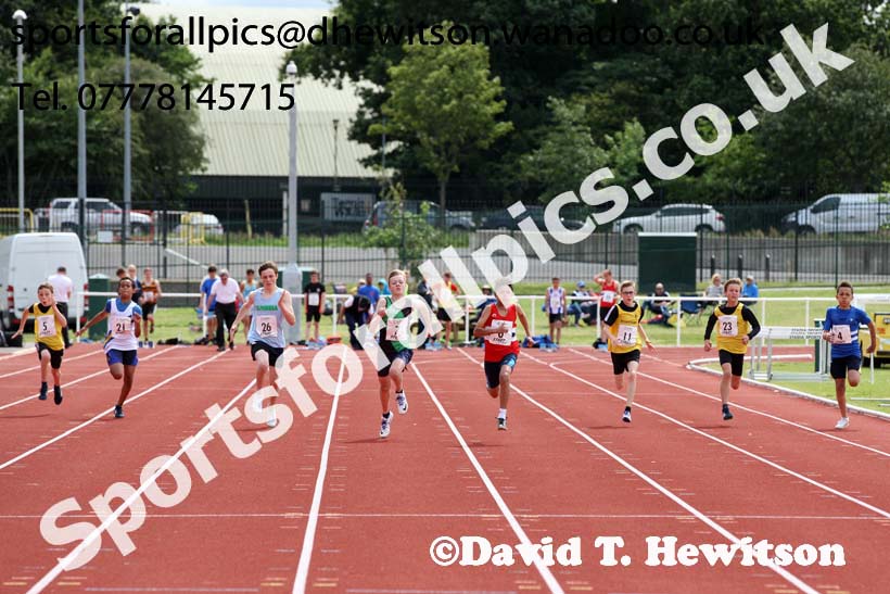 Boys under-13s 100 metres, Northern Under-13s, U-15s and 17s Championships. Photo: David T. Hewitson/Sports for All Pics